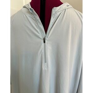 Realtree Fishing Mens 2XL Quarter Zip Hoodie Vented Back Light Blue Grey Top